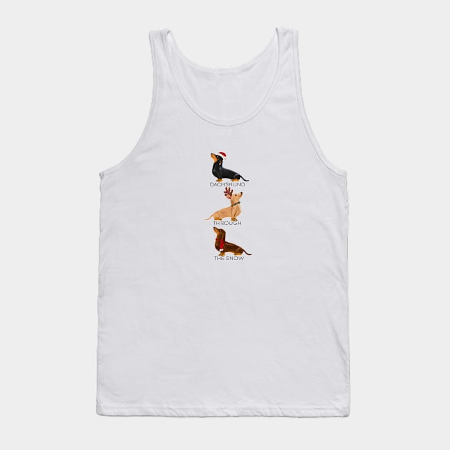 Dachshund Through The Snow Tank Top by kaffeinestudies